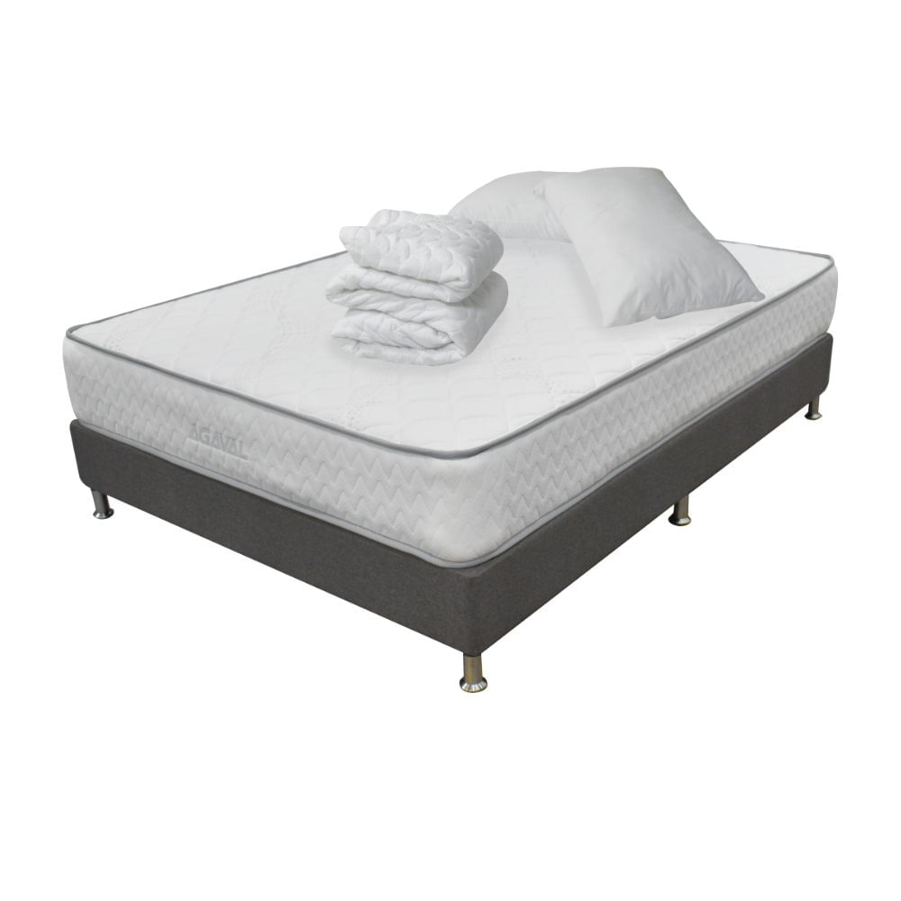 COMBO COLCHON AGAVAL CLASSIC 140X190CM+BASE CAMA GRAF+PROTECTOR+2 ALMOHADAS
