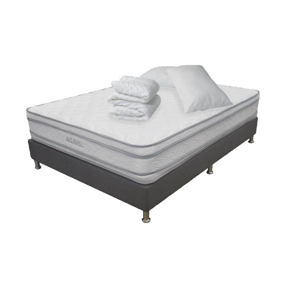 COMBO COLCHON AGAVAL EURO 120X190CM +BASE CAMA GRAF+PROTECTOR+ 1 ALMOHADA