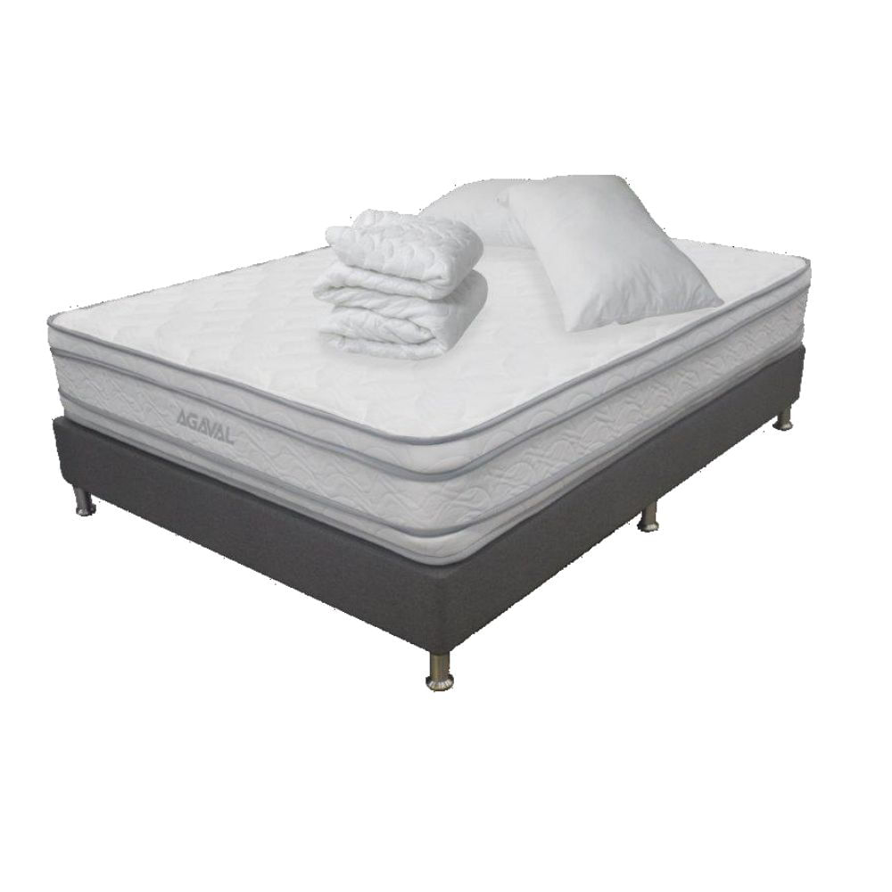 COMBO COLCHON AGAVAL EURO 140X190CM +BASE CAMA GRAF+PROTECTOR+2 ALMOHADAS