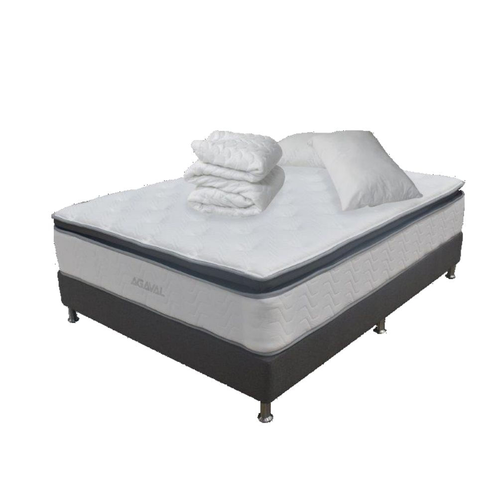 COMBO COLCHON AGAVAL ELEGANCE 120X190CM +BASE CAMA GRAF+PROTECTOR+ 1 ALMOHADA