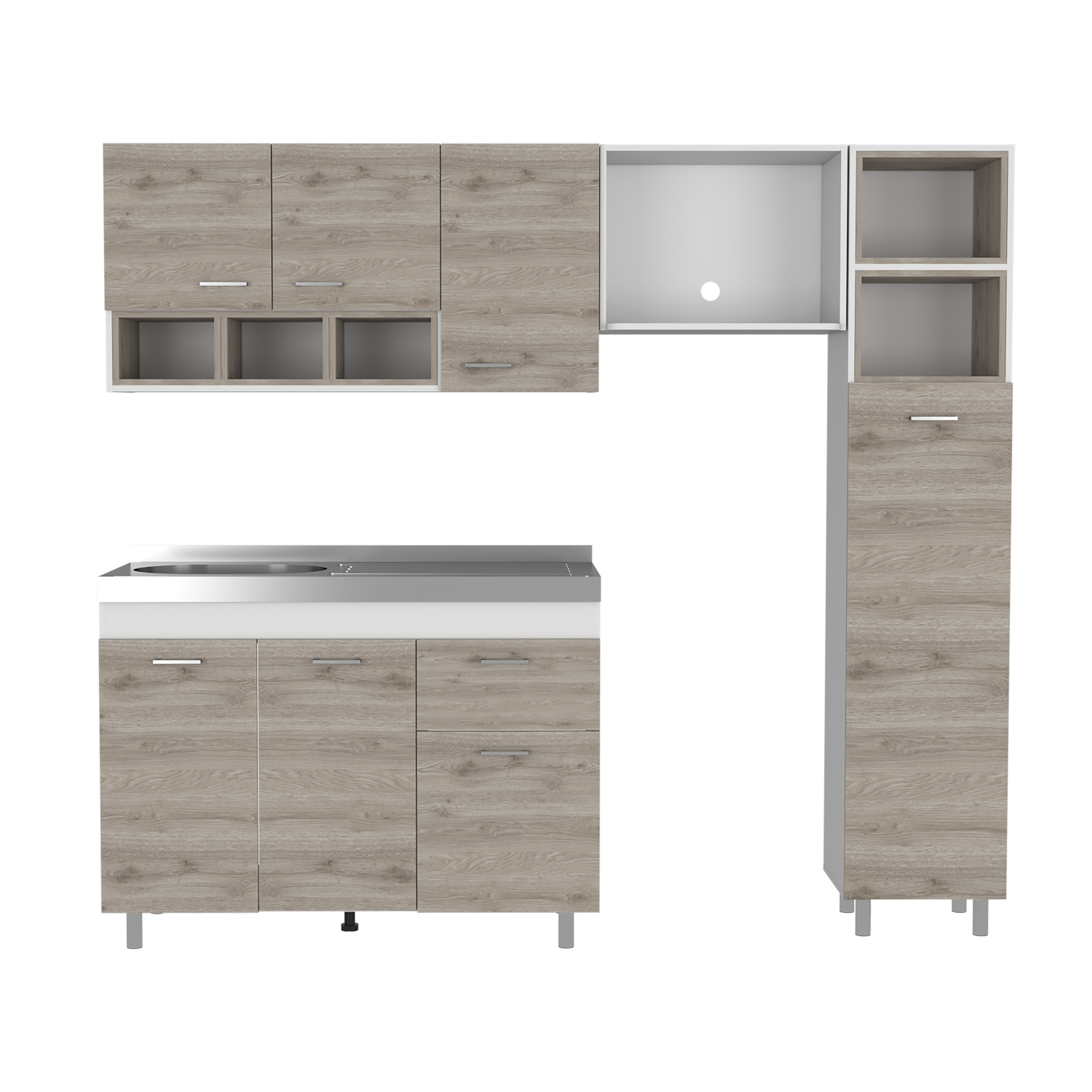 Cocina Lisz 220 RTA Blanco + Ceniza