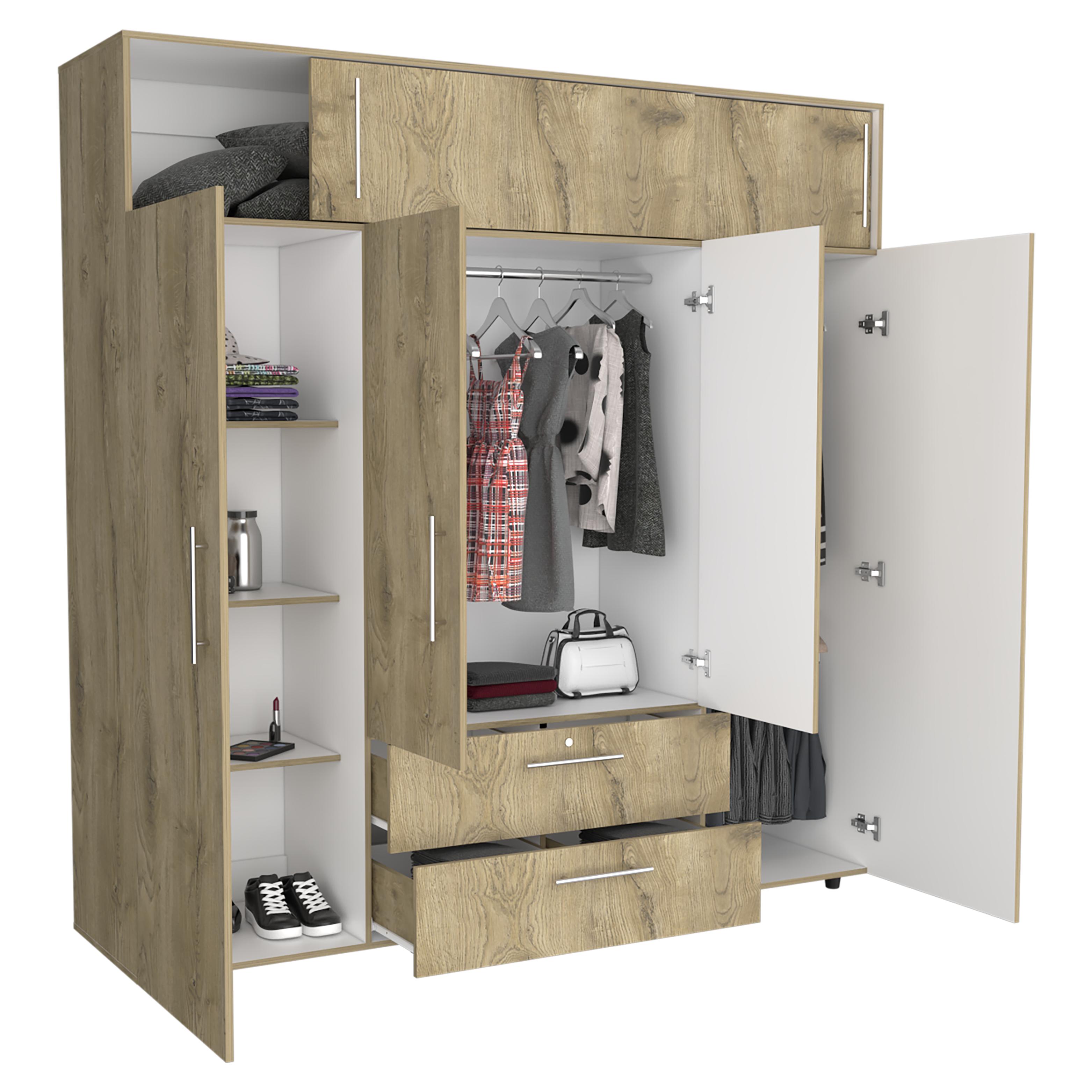 Armario Luque 200 X 204 X 50 RTA Macadamia + Blanco
