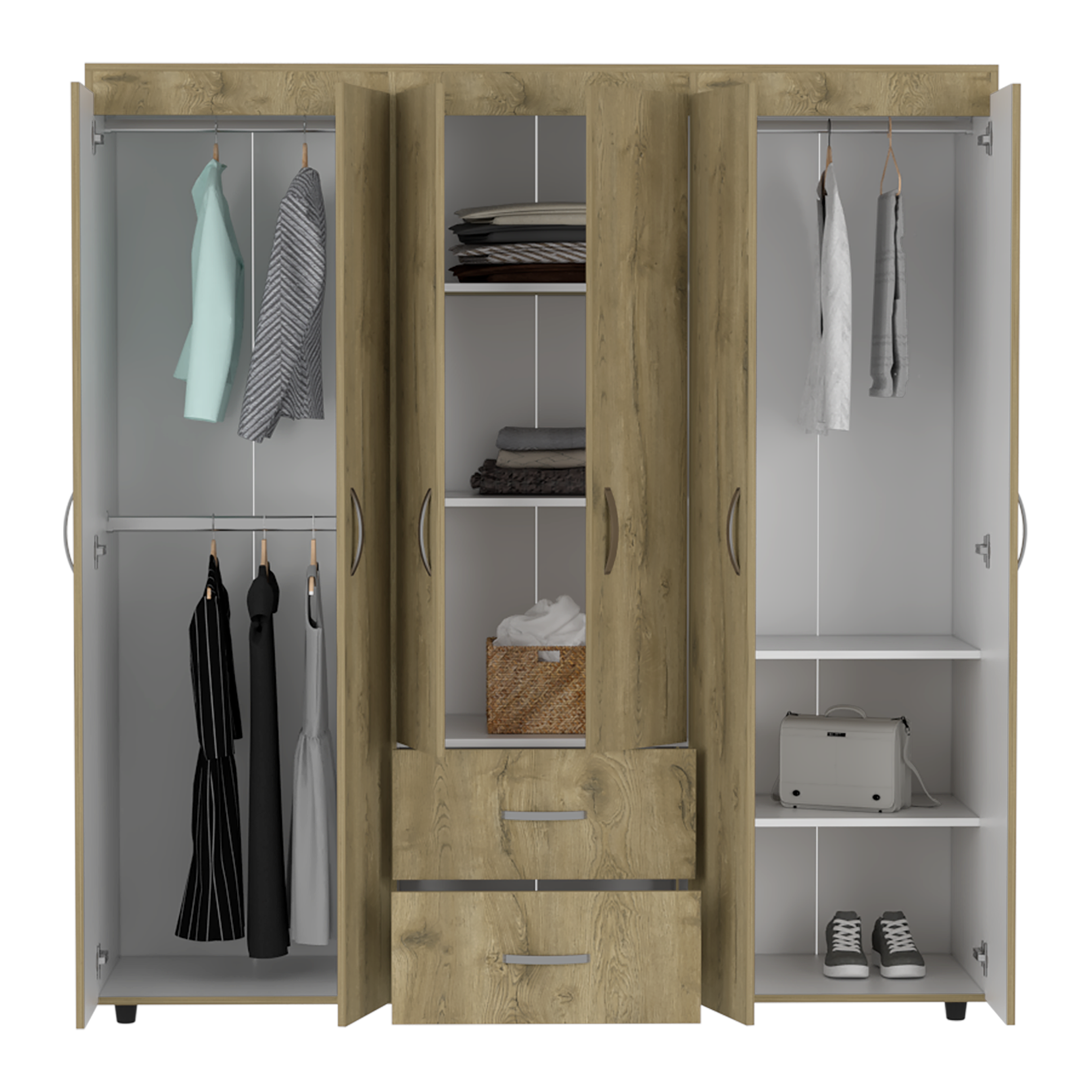 Closet Bariloche 180 X 170 X 50 RTA Blanco + Macadamia