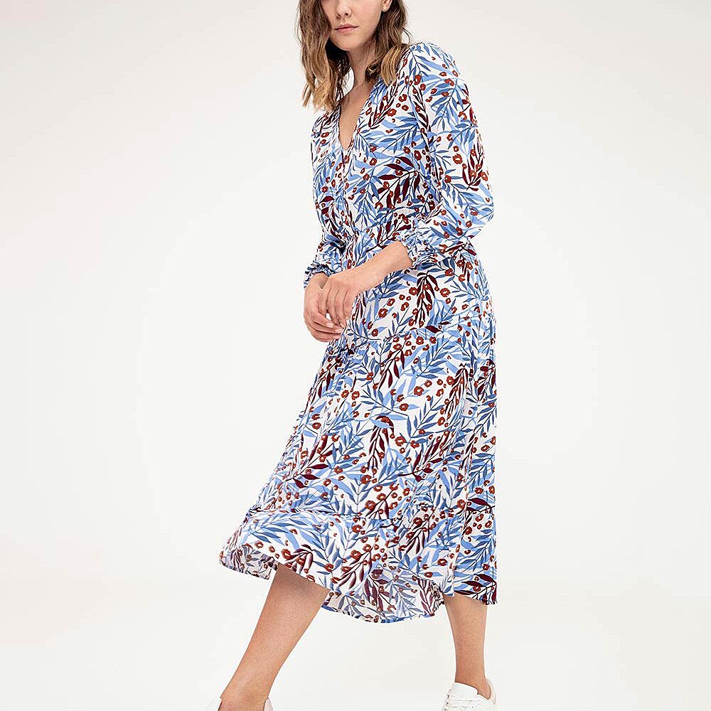 VESTIDO GEF MUJER ALISA LONG BLANCO ESTAMPADO