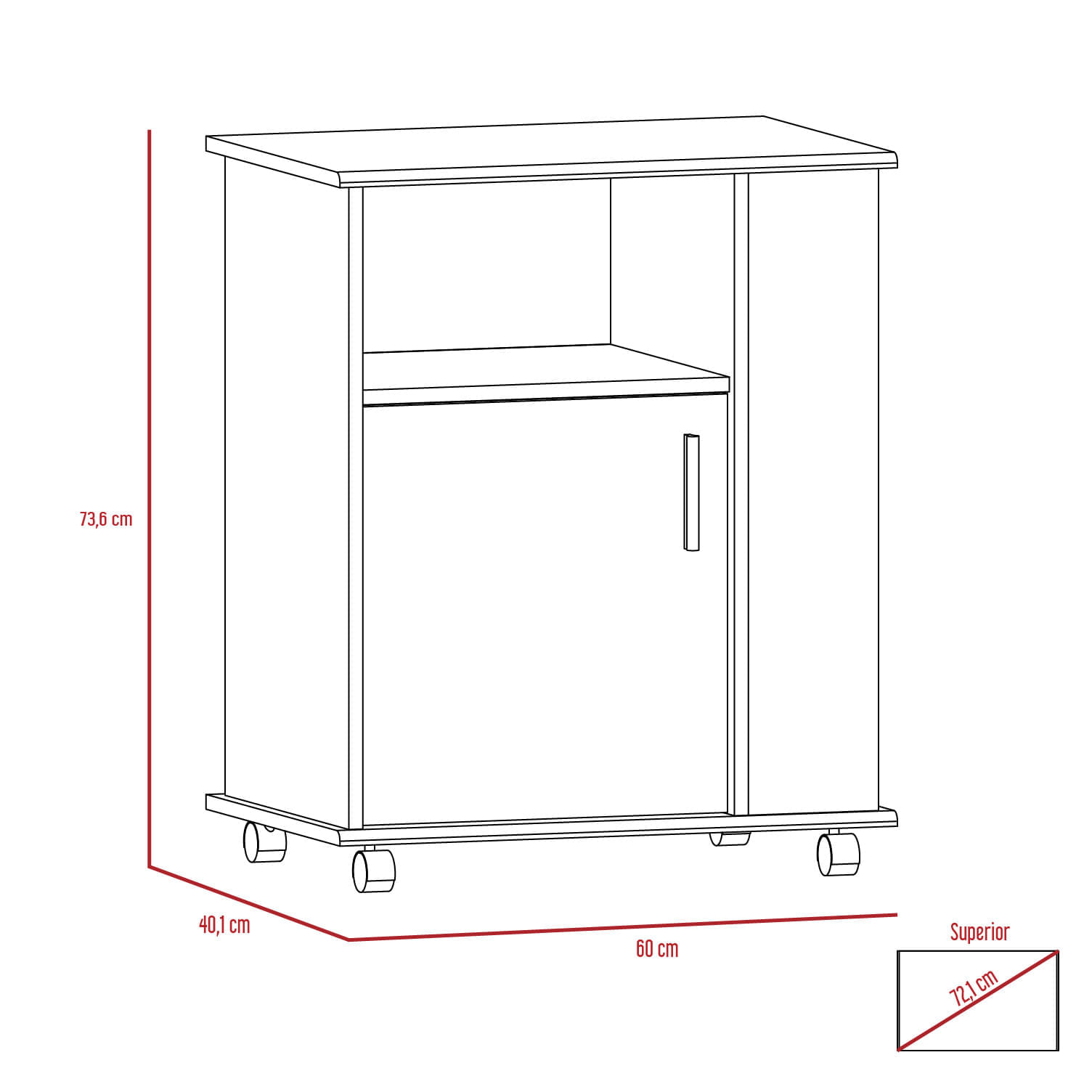 Modulo Microondas Luna RTA Blanco + Rovere