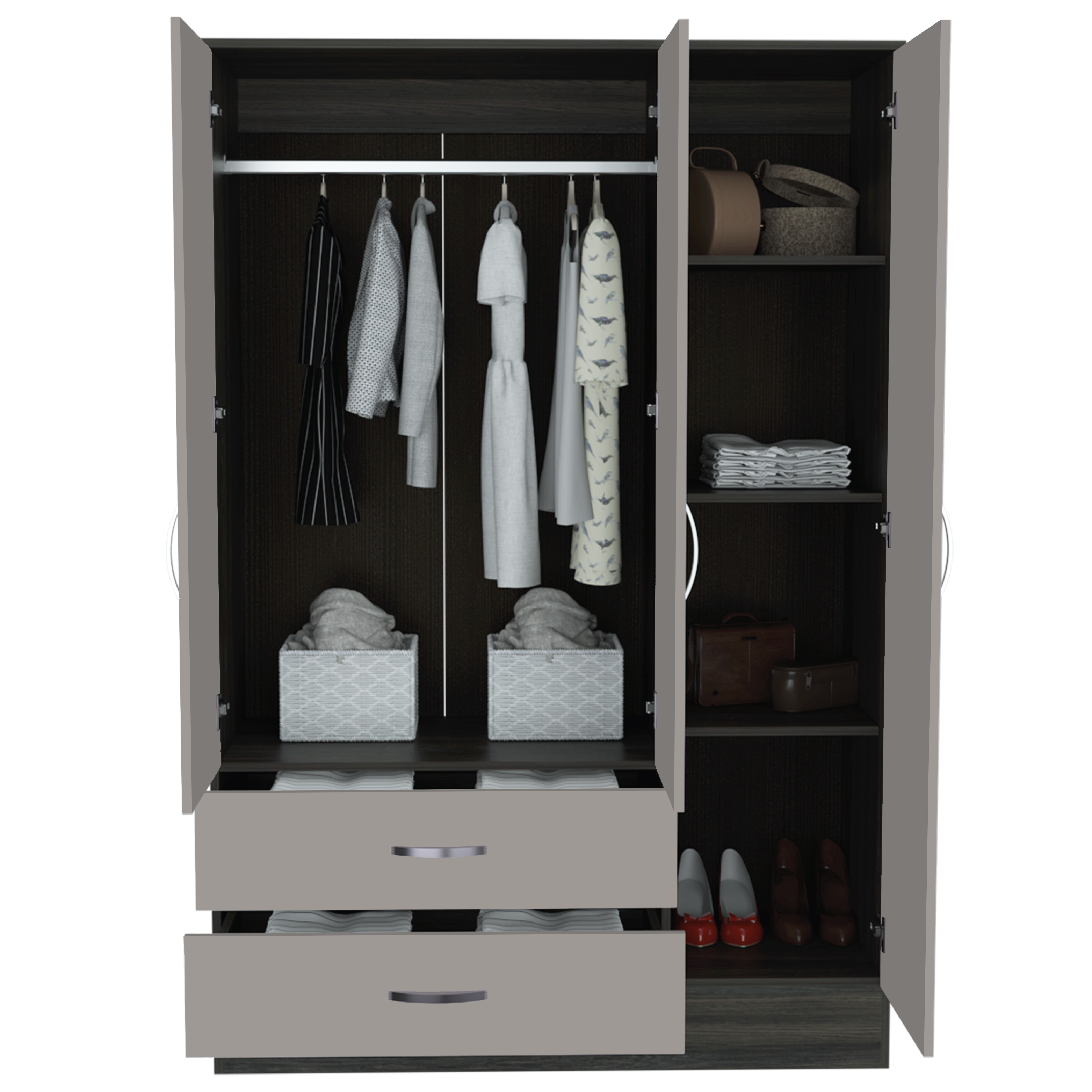 Closet Balton 180 X 120 X 50 RTA Carbon + Taupe