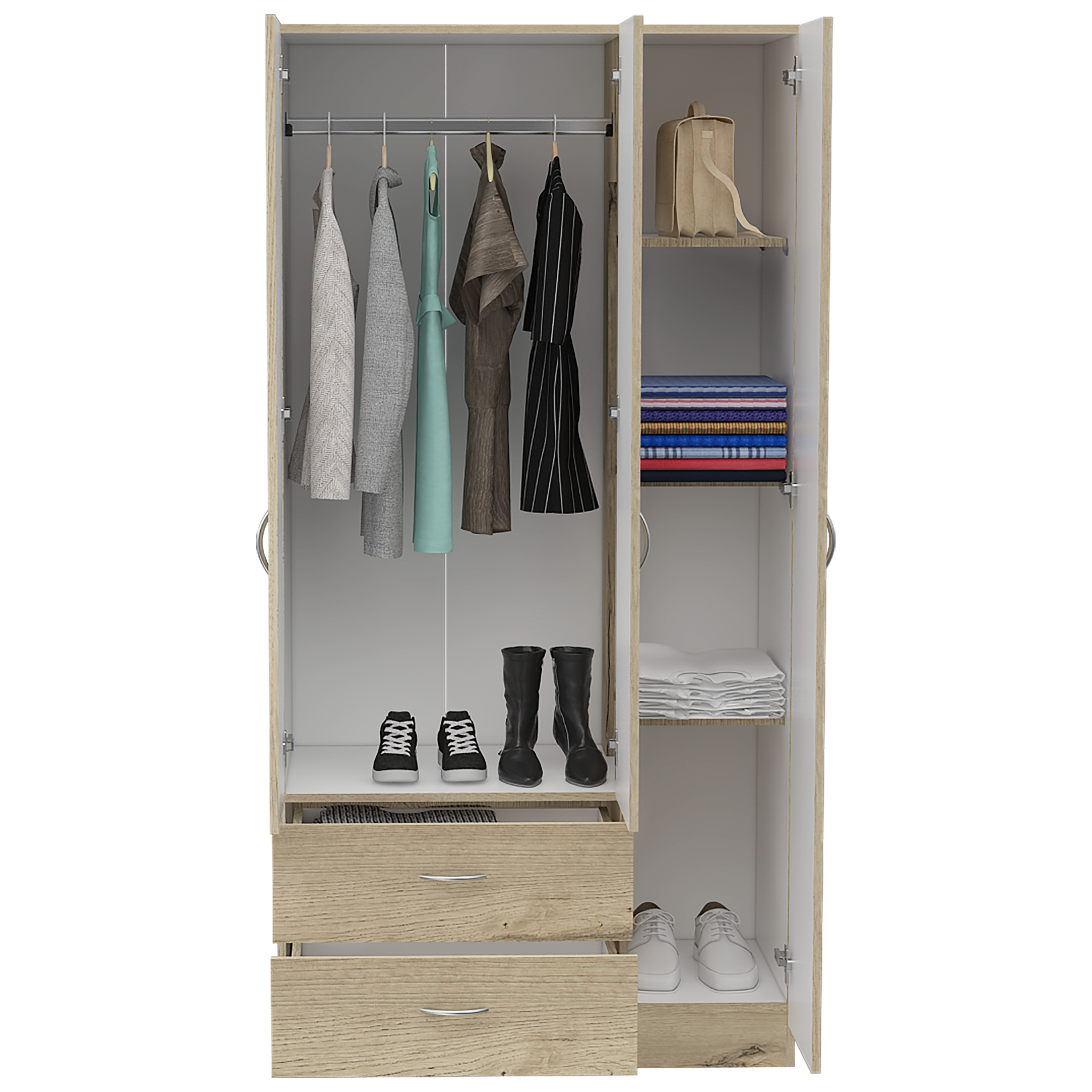 CLOSET Z-90 3P/2C (2C) DUNA+BLANCO 180,4X90X47,3 CM