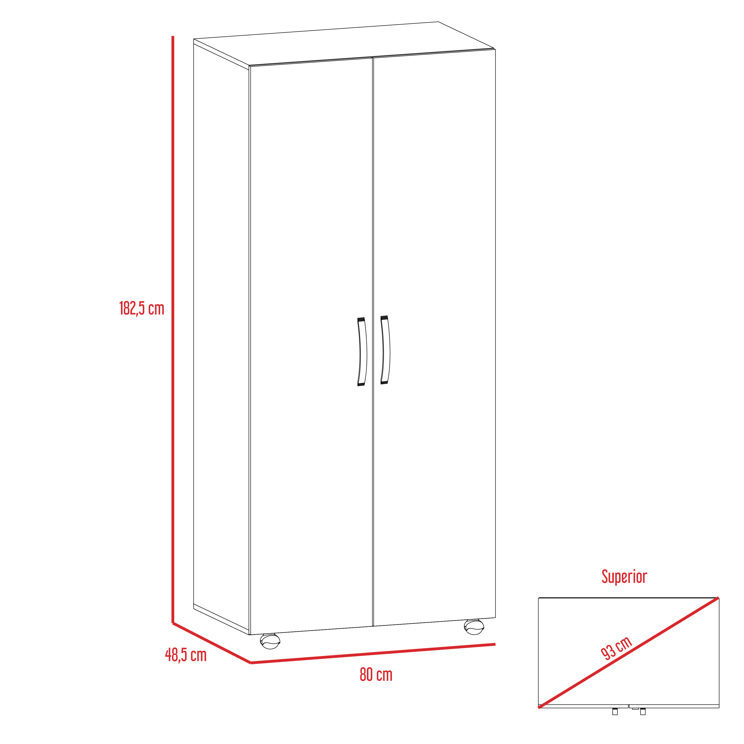Closet Madrid 180 X 80 X 48 RTA Wengue