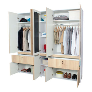 Closet Armario Con Espejo Bertolini Color Ceniza