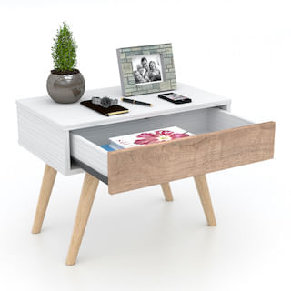 Mesa de Noche Auxiliar Las Vegas Bertolini - Blanco Duna M01662MN-DUBL