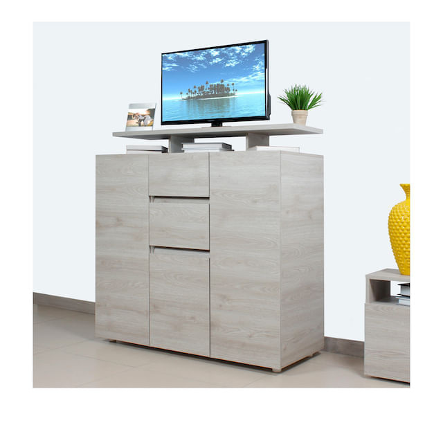 Centro de Entretenimiento Mueble TV 42" Bertolini Incluye Soporte Color Ceniza