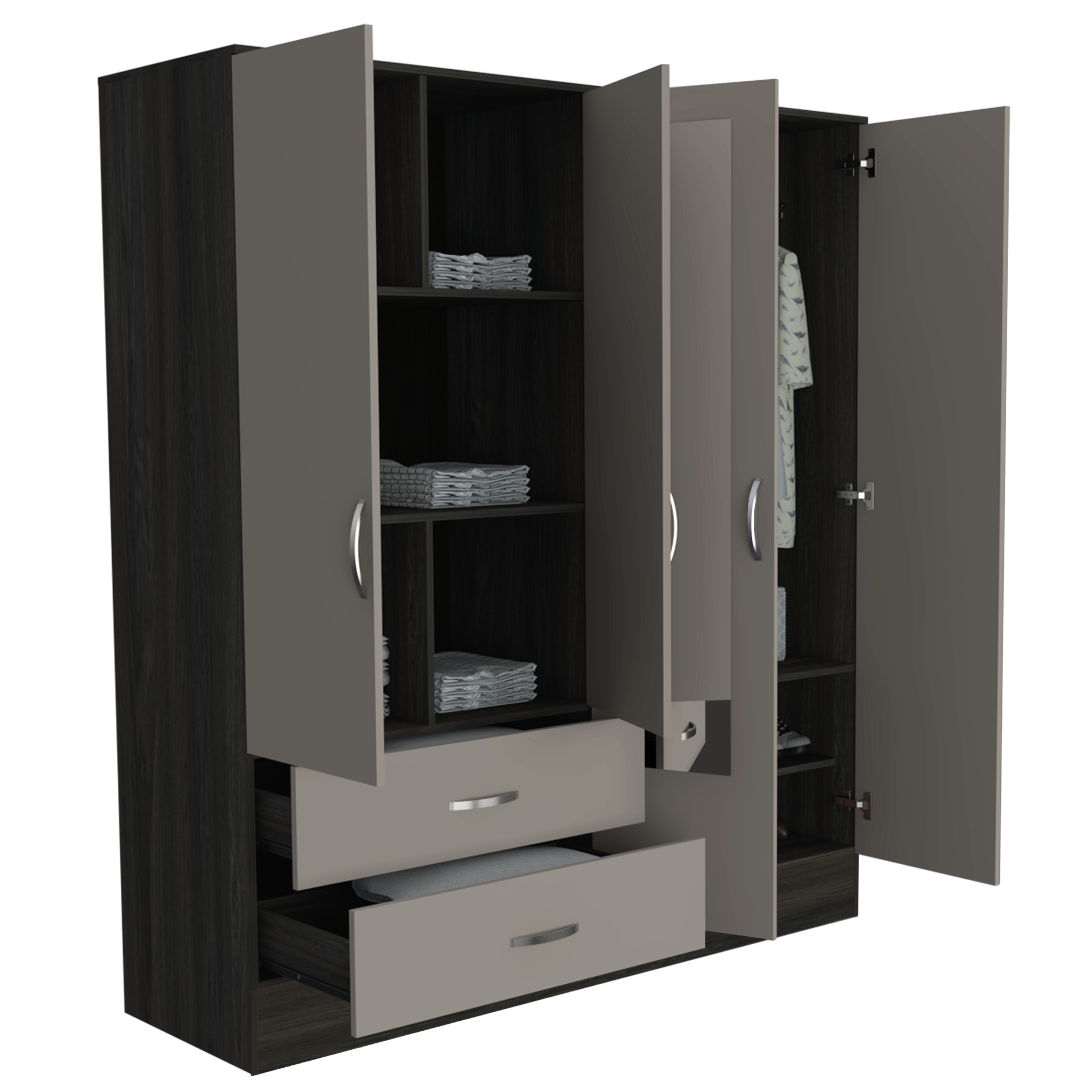 Closet Balton 180 X 160 x 50 RTA Carbon + Taupe